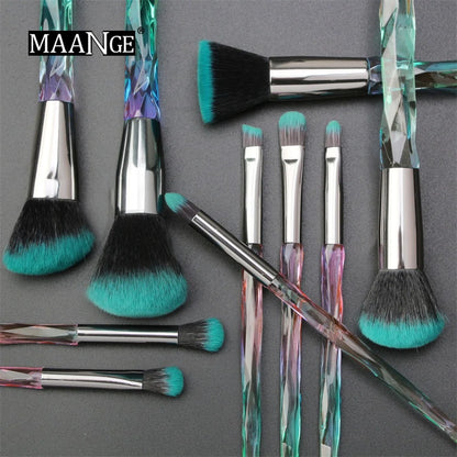 Professional Crystal Handle Makeup Brush Set - WanderMart Co.