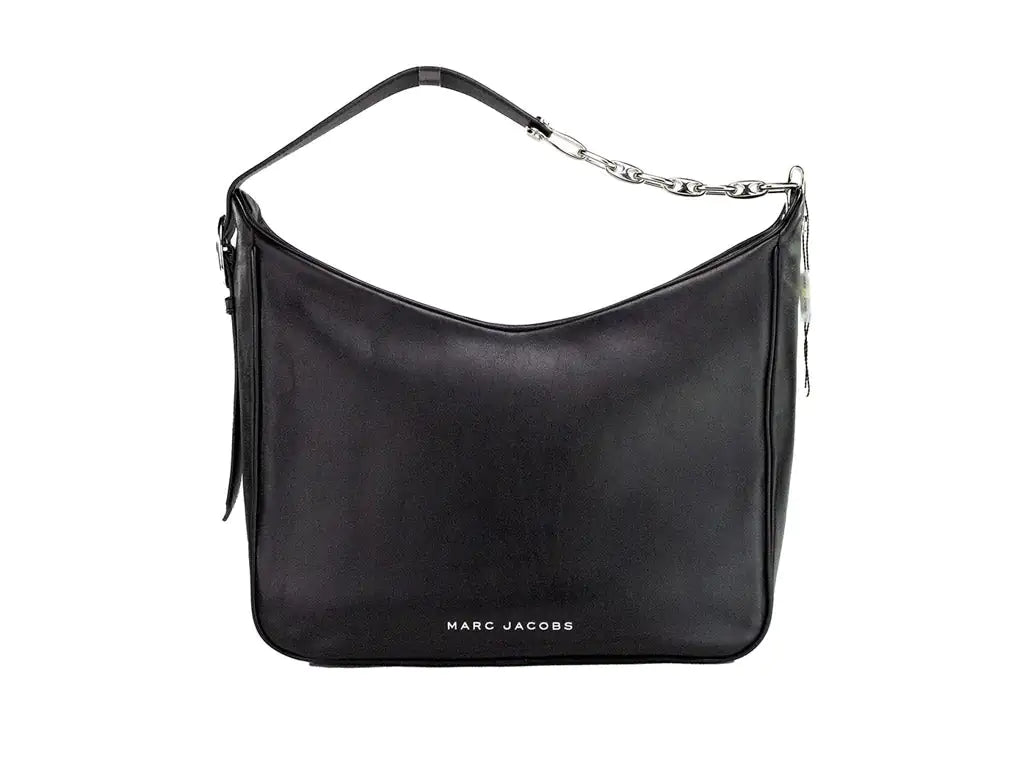 Marc Jacobs Tempo Large Black Leather Hobo Shoulder Bag - WanderMart Co.