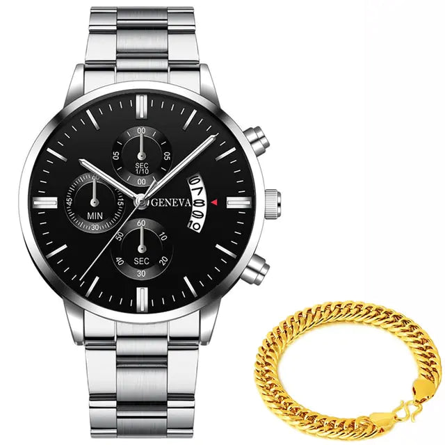 Fashion Men Stainless Steel Watch - WanderMart Co.