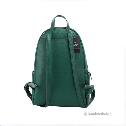 Kate Spade Leila Medium Deep Jade Leather Dome Backpack - WanderMart Co.