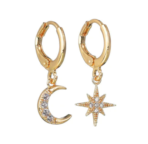 Gold Sequin Drop Earrings Set - WanderMart Co.