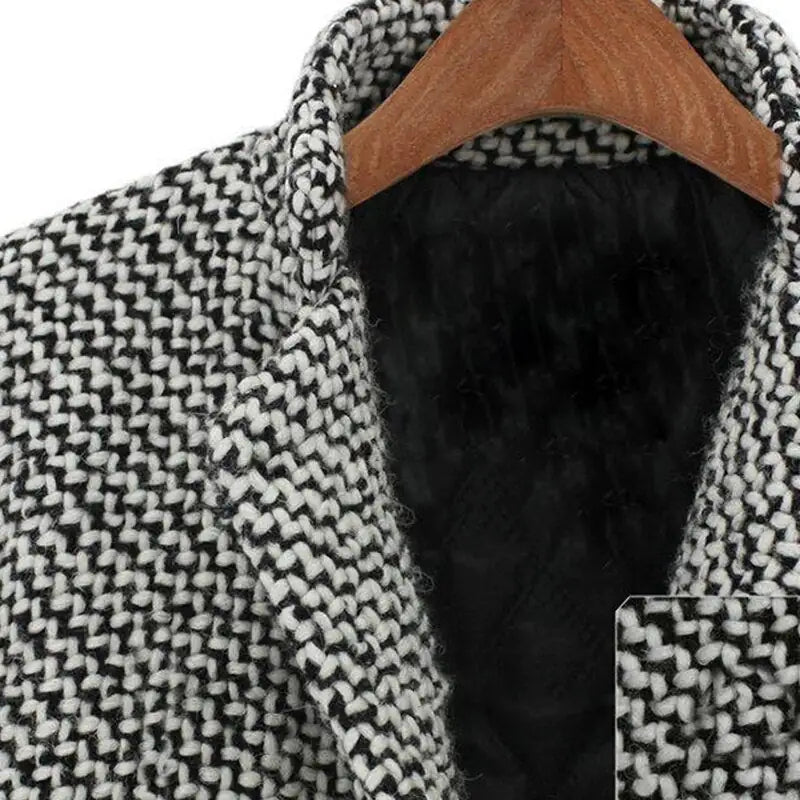 WOLF Houndstooth Wool Coat - WanderMart Co.