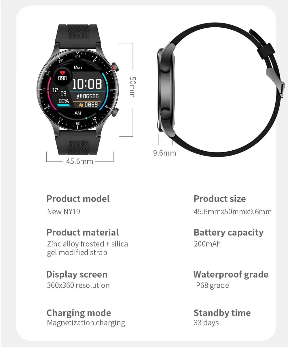 Full Touch Screen Smart Watch Heart Rate Testing Sports Music Smartwatch - WanderMart Co.