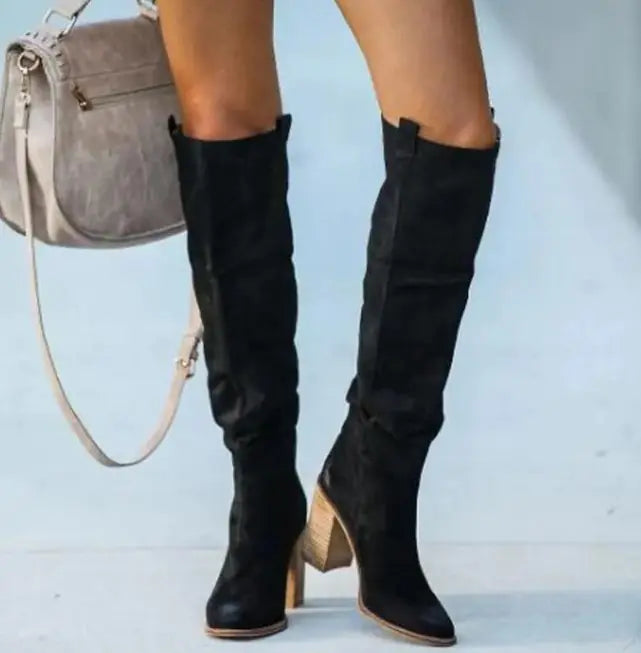 Over The Knee Heel Boots - WanderMart Co.