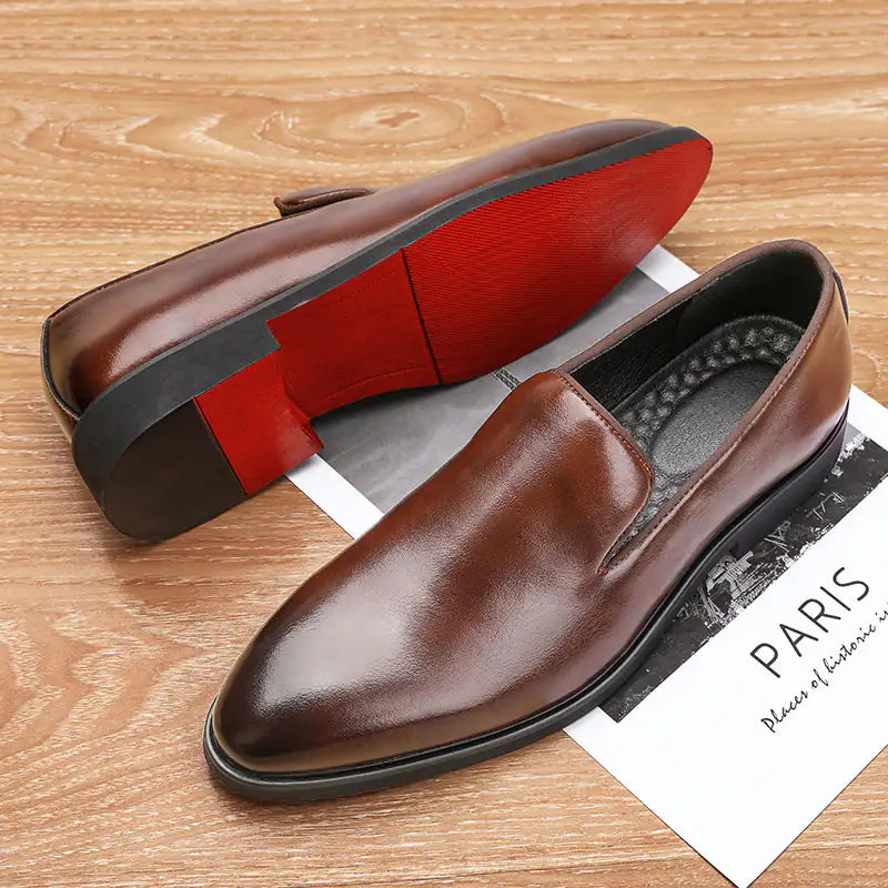 The Rossi - Red Bottom Classic Leather Loafers - WanderMart Co.