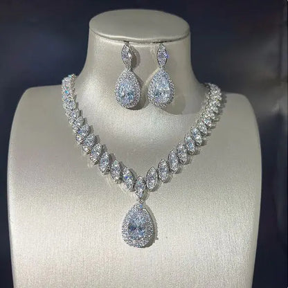 Zircon Necklace & Earring Set - WanderMart Co.