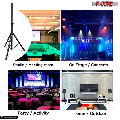 5 Core Speaker Stand Tripod Heavy Duty Adjustable Up to 72 Inch DJ Studio Monitor Stands Pole Mount Black - WanderMart Co.