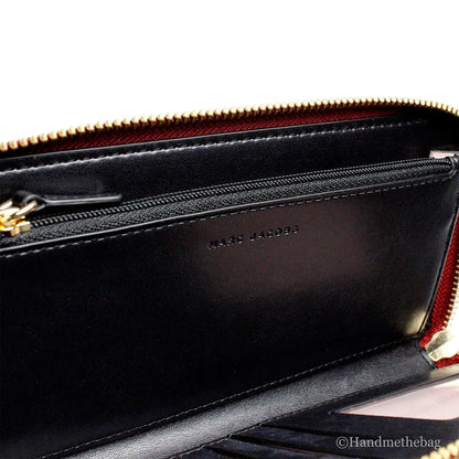 Marc Jacobs Large Savvy Red Leather Continental Clutch Wallet - WanderMart Co.