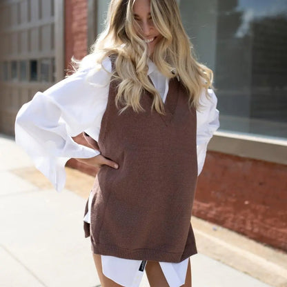 Charlie Oversized Sweater Vest - WanderMart Co.