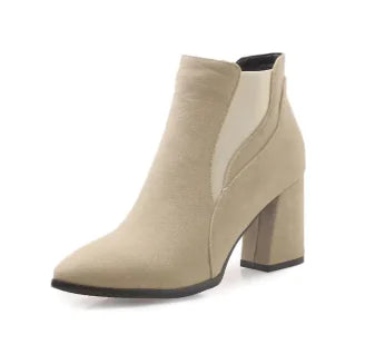 Korean Faux Suede Ankle Boots - WanderMart Co.