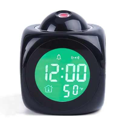 LED Projection Alarm Clock Digital LCD Display Voice Talking Weather Snooze USB - WanderMart Co.