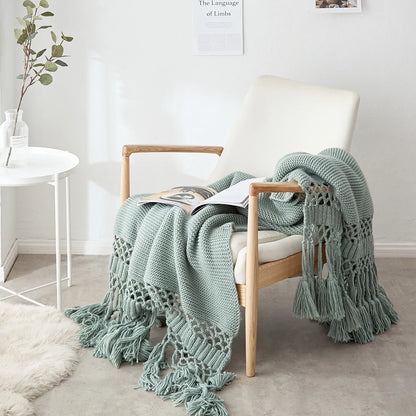 Handmade Hollow Tassel Blanket - WanderMart Co.