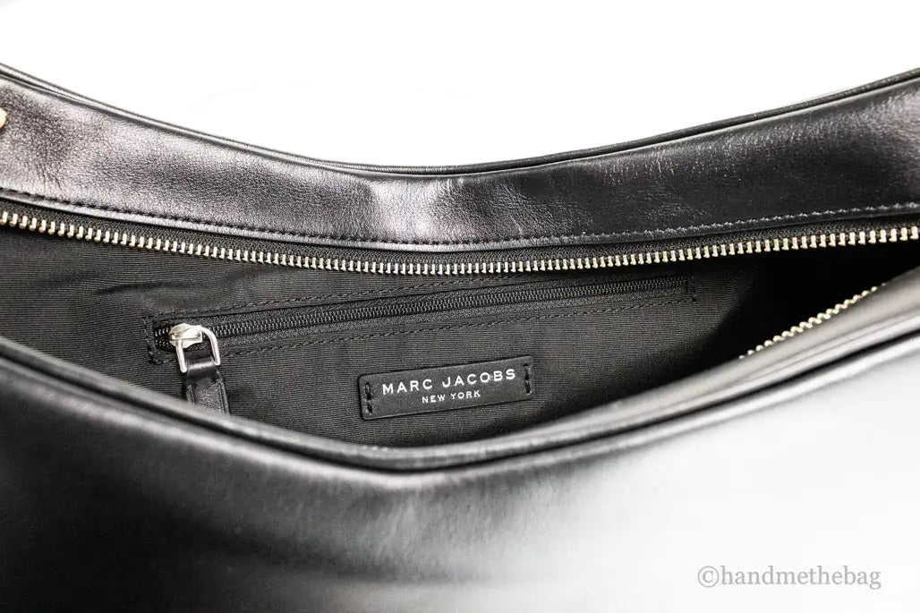 Marc Jacobs Tempo Large Black Leather Hobo Shoulder Bag - WanderMart Co.