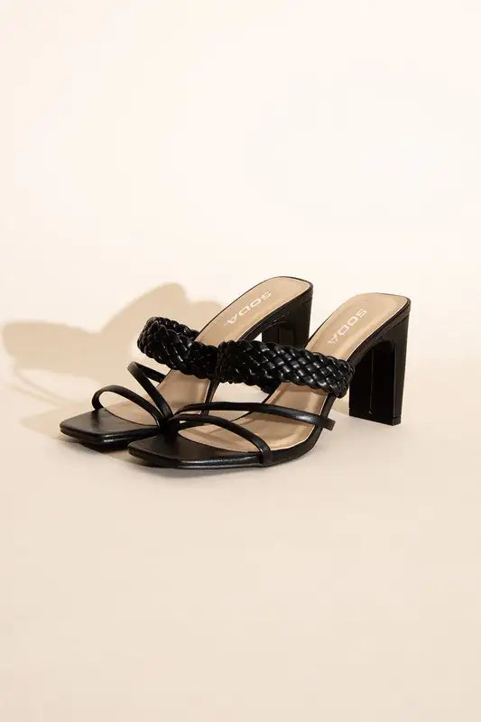 Braided Strap Sandal Heels - WanderMart Co.