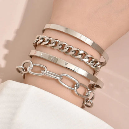 Glossy Chain Bracelet Set