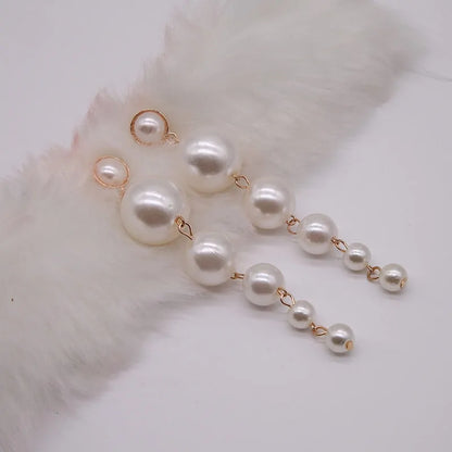 Multiple Imitation Pearls Long Earrings - WanderMart Co.