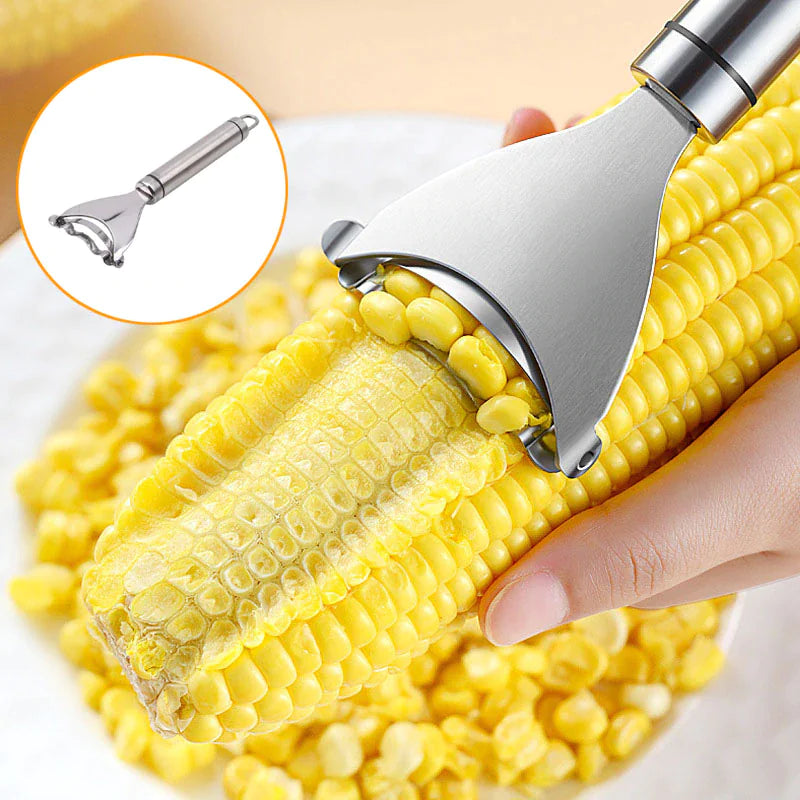 2x Corn Cob Peeler Stainless Steel Thresher Stripper Remover Kitchen Cutter Tool - WanderMart Co.