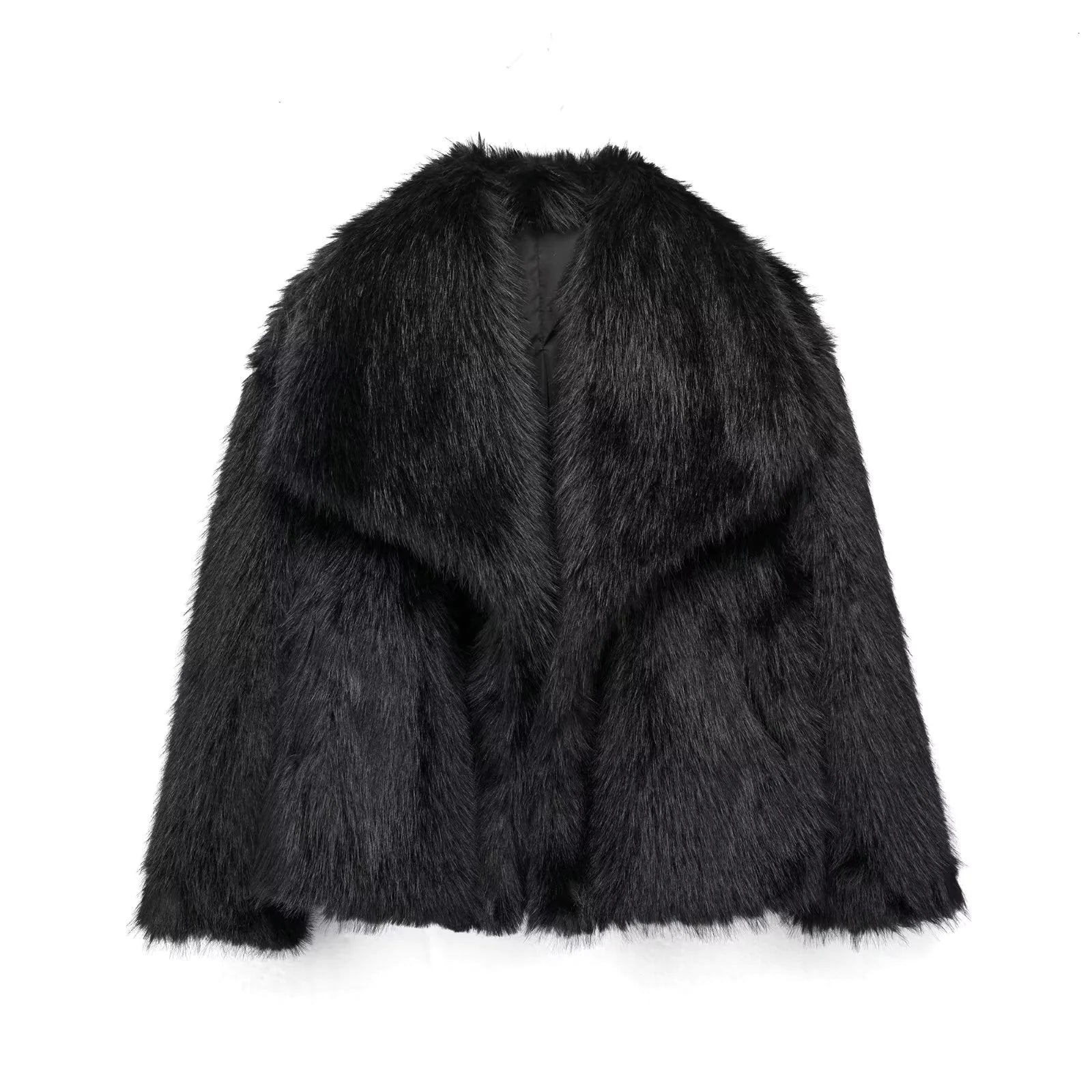 Women's Faux Fox Fur Coat: Luxe Furry Jacket for Autumn and Winter - WanderMart Co.