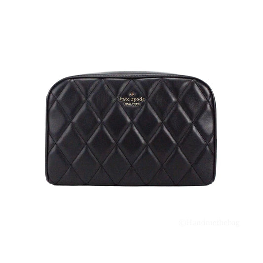 Kate Spade Carey Mini Black Quilted Camera Crossbody Bag - WanderMart Co.