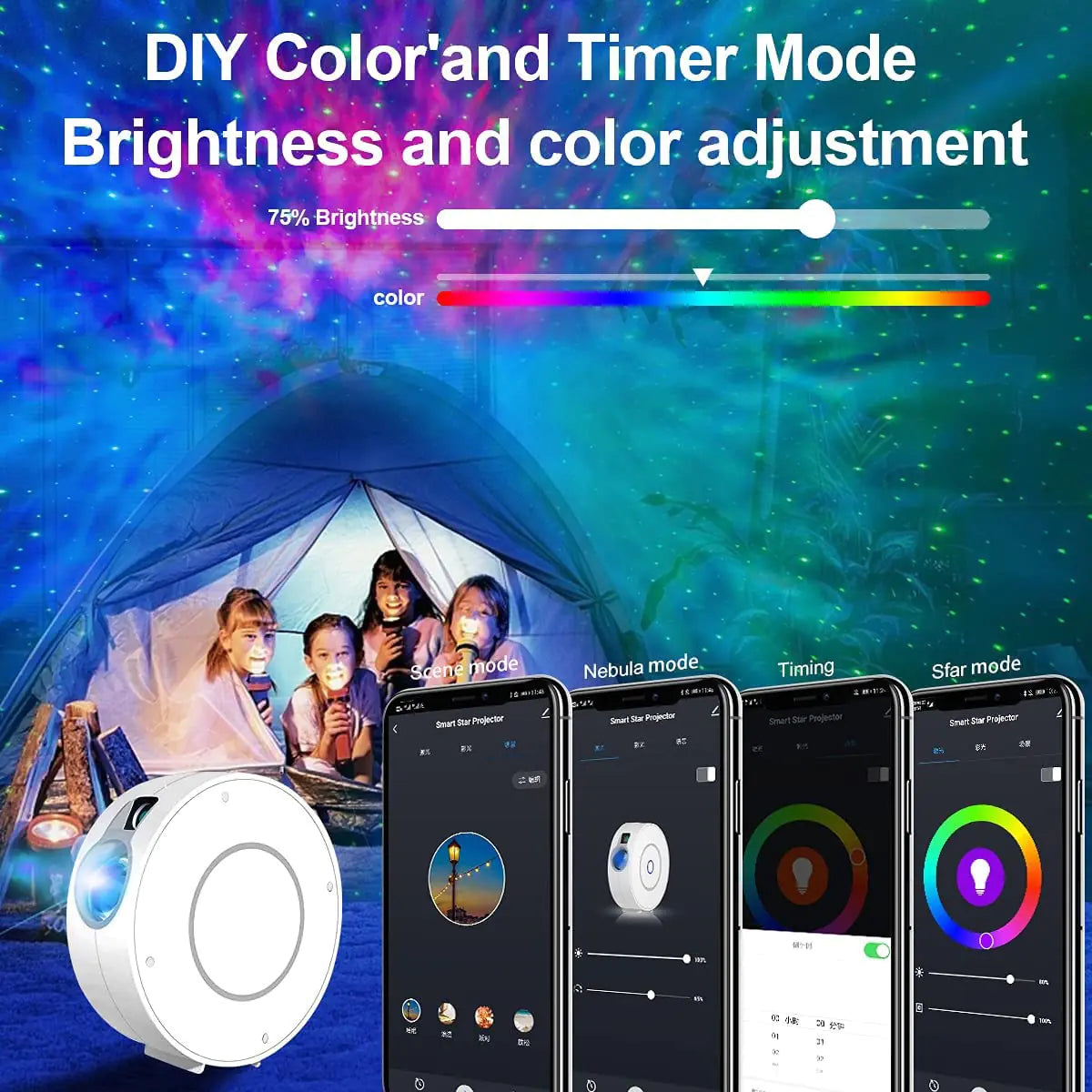 Smart Galaxy Projector: Colorful Starry Sky - WanderMart Co.