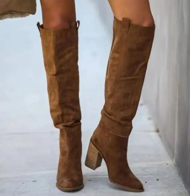 Over The Knee Heel Boots - WanderMart Co.