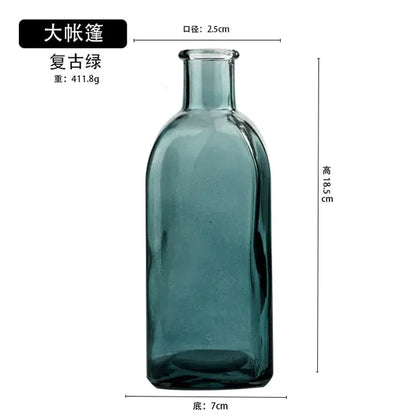 Colorful Glass Vase Transparent Simple Glass Bottle - WanderMart Co.