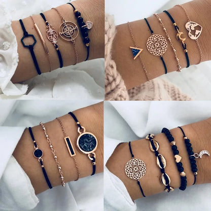 Bohemian Black Beads Chain Bracelets - WanderMart Co.