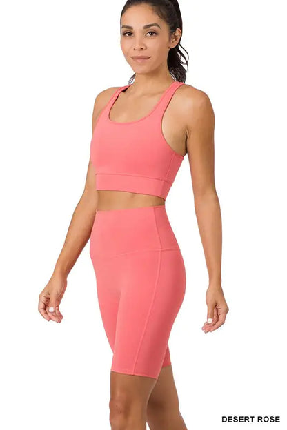 Athletic Tank Top & Biker Shorts Set - WanderMart Co.