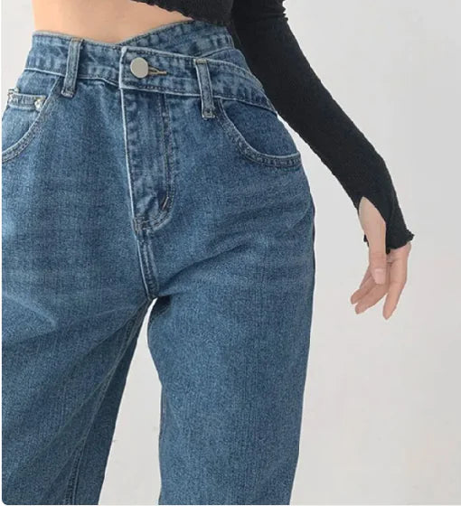 Windy High-waisted Jeans Look Thin And Straight - WanderMart Co.