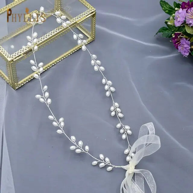 S01 Beaded Wedding Belt Pearls - WanderMart Co.