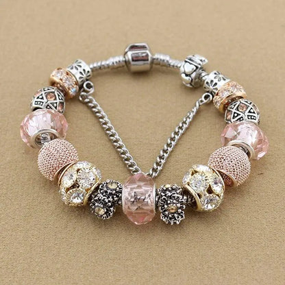 Topaz Crystal Gemstone Charm Bracelet - WanderMart Co.