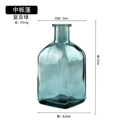 Colorful Glass Vase Transparent Simple Glass Bottle - WanderMart Co.