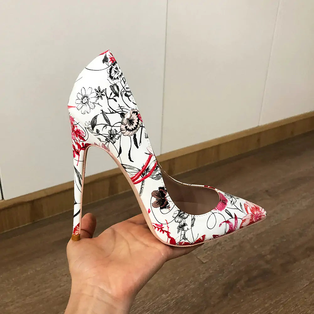 Veowalk Flowers Stiletto Pumps - WanderMart Co.