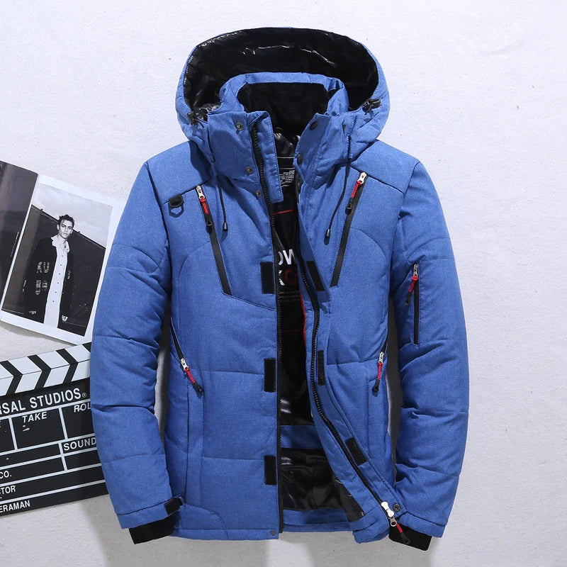 Men's Winter Down Jacket with Hood - WanderMart Co.