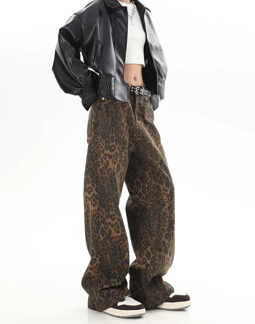 Vintage Leopard Jeans - WanderMart Co.