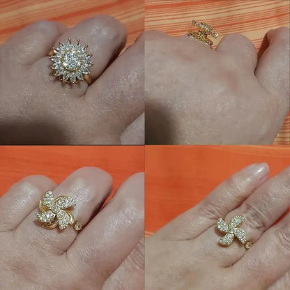 Crystal Sunflower Rings For Women - WanderMart Co.