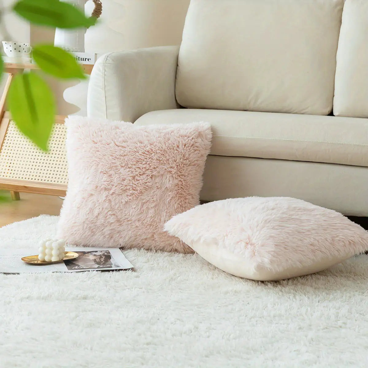 Luxurious Soft Faux Fur Throw Pillow Covers - WanderMart Co.