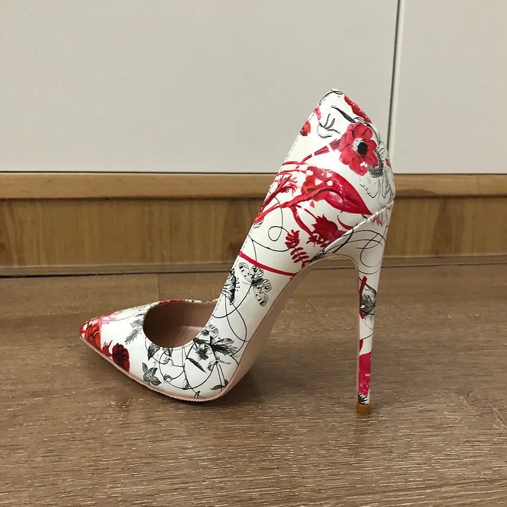 Veowalk Flowers Stiletto Pumps - WanderMart Co.