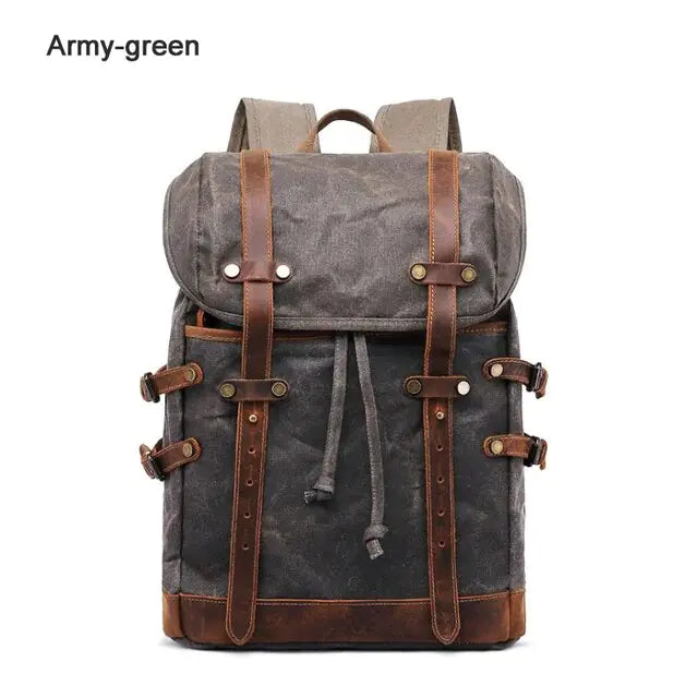 Waterproof Waxed Canvas Backpack - WanderMart Co.