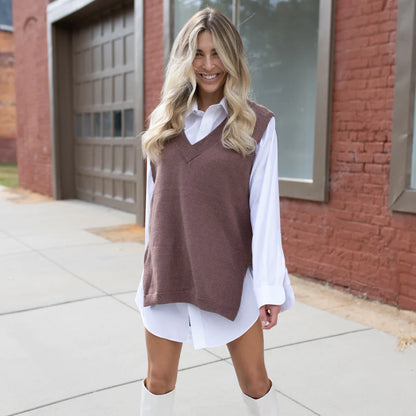 Charlie Oversized Sweater Vest - WanderMart Co.