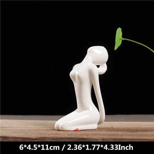 White Ceramic Yoga Figurines - WanderMart Co.