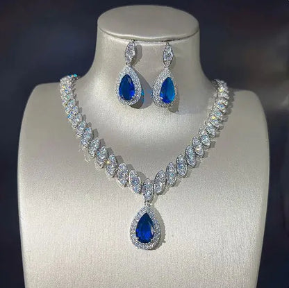 Zircon Necklace & Earring Set - WanderMart Co.