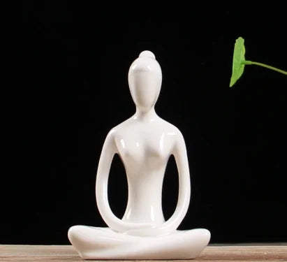 White Ceramic Yoga Figurines - WanderMart Co.