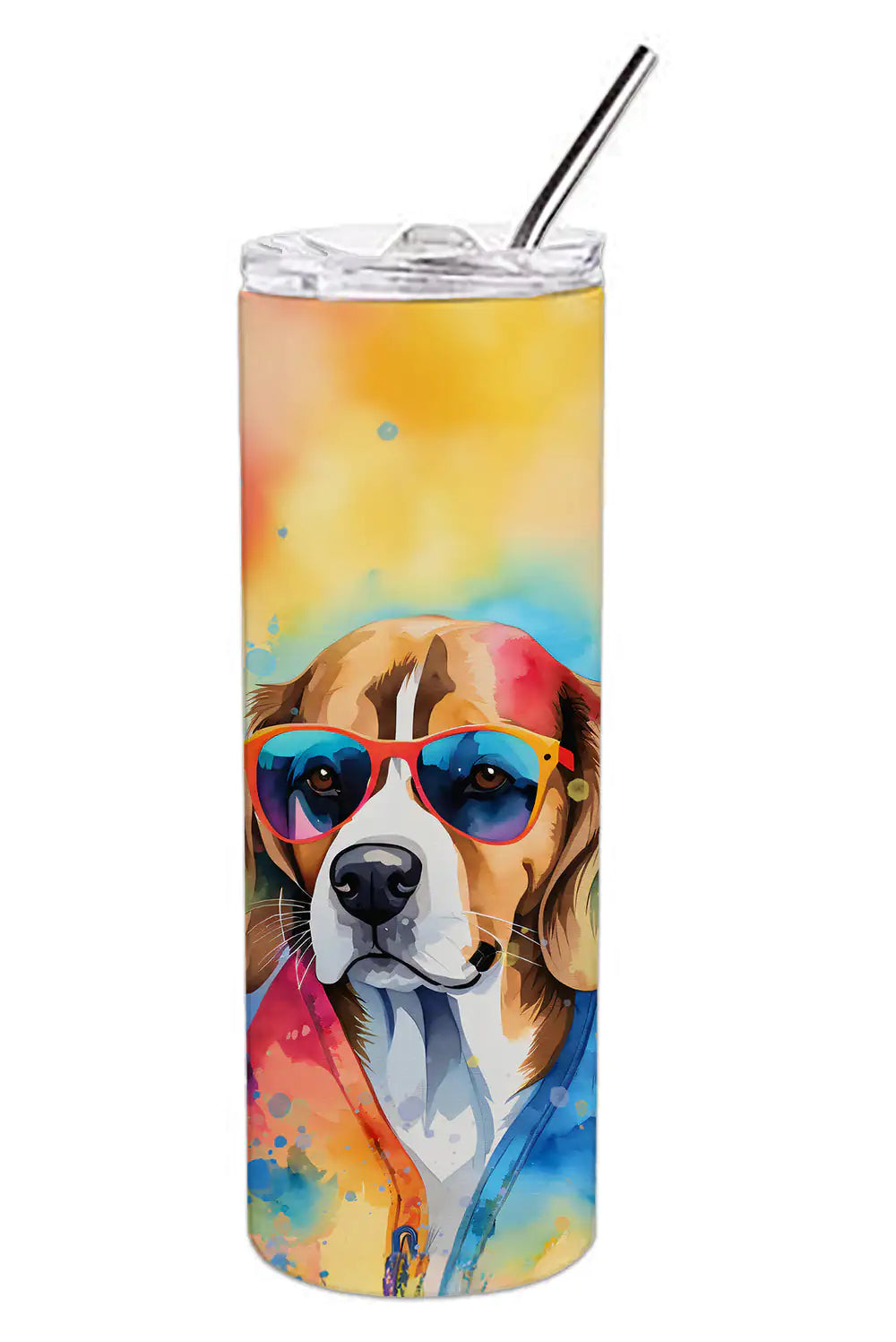 Beagle Hippie Dawg Stainless Steel Skinny Tumbler - WanderMart Co.