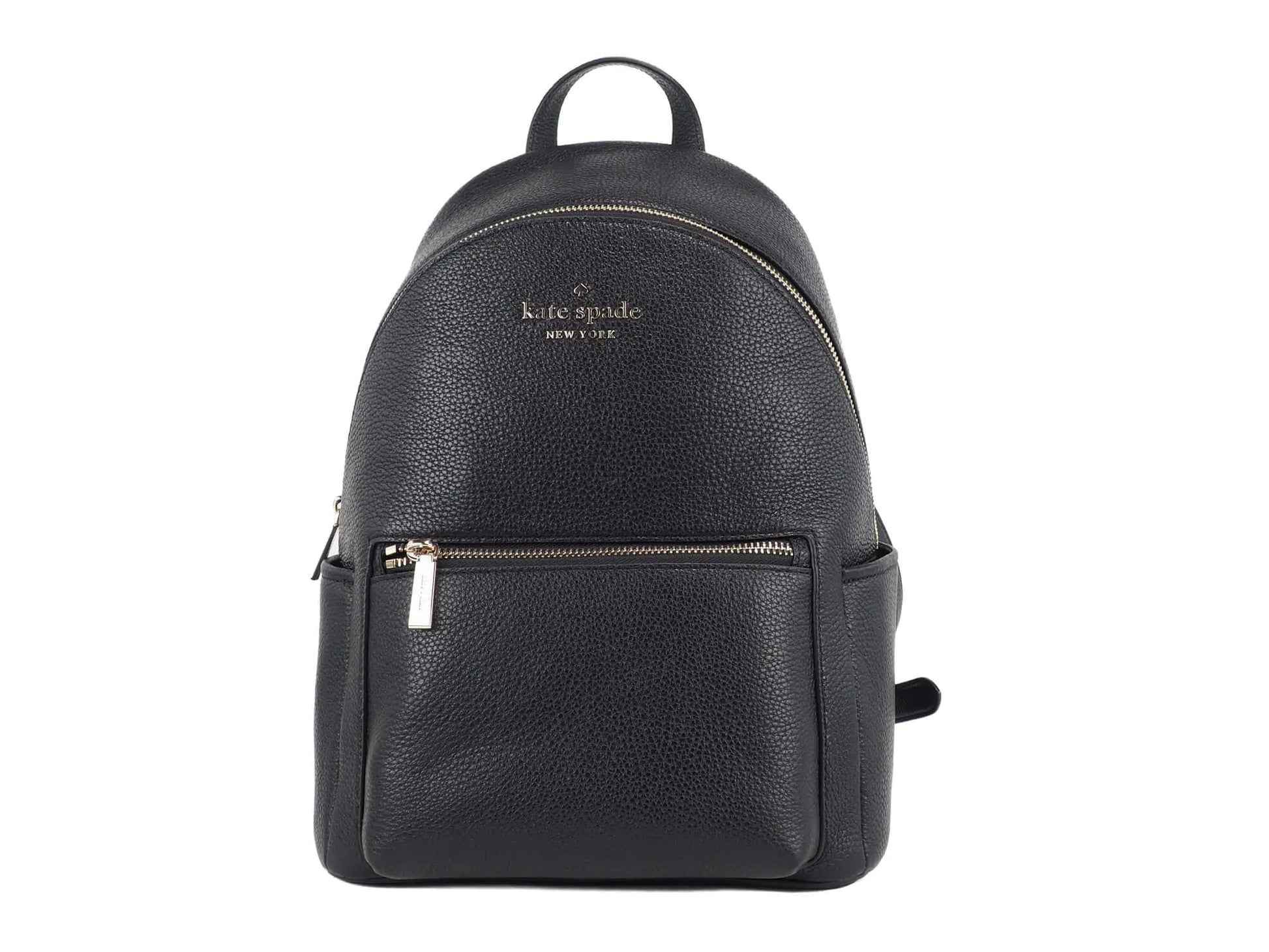 Kate Spade Leila Medium Black Leather Dome Shoulder Backpack - WanderMart Co.