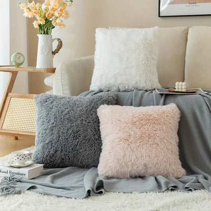 Luxurious Soft Faux Fur Throw Pillow Covers - WanderMart Co.