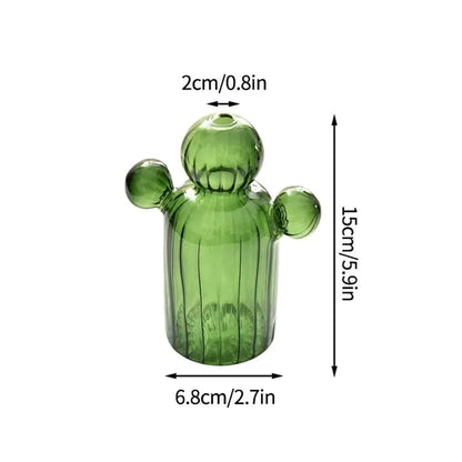 Modern Transparent Cactus Glass Vase for Room Decoration - WanderMart Co.