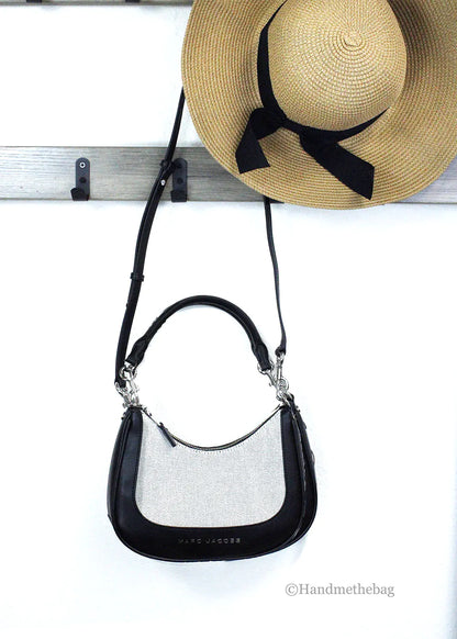 Marc Jacobs Terry Canvas Leather Hobo Shoulder Bag - WanderMart Co.