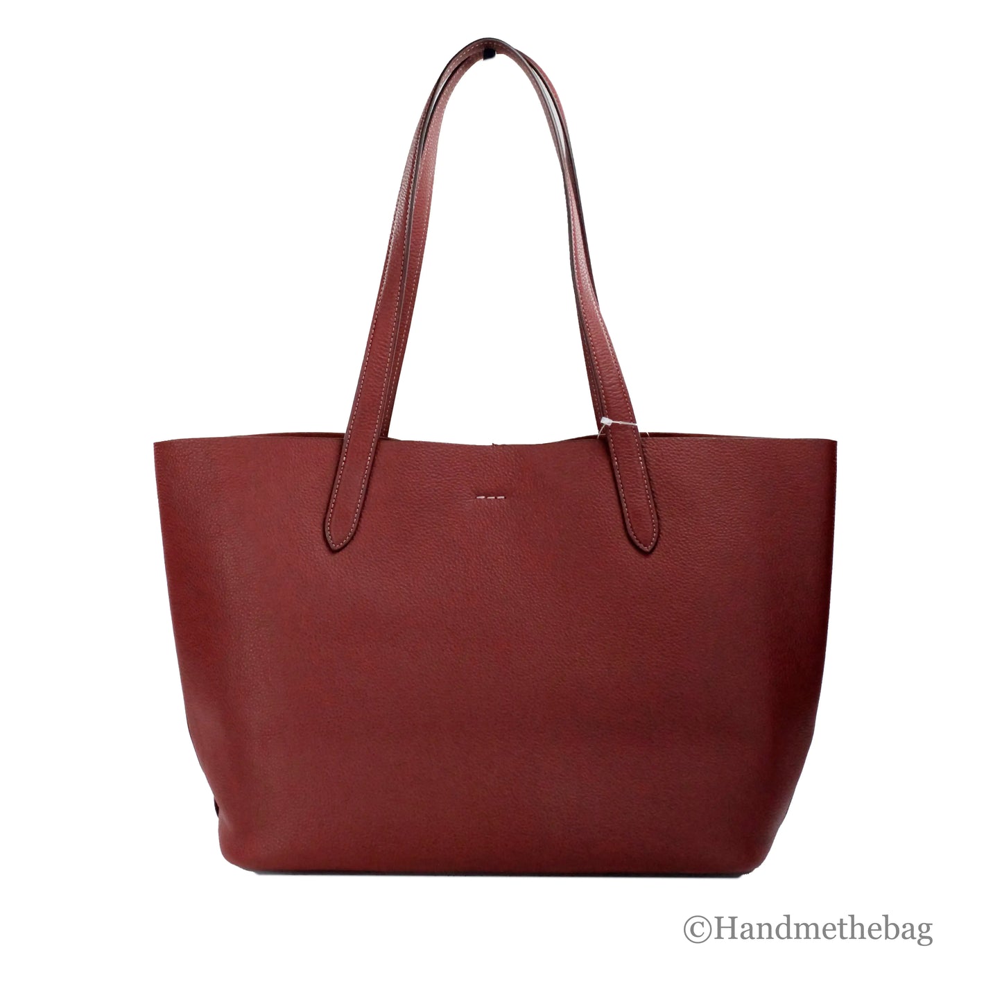 Coach Carmen Medium Wine Pebbled Leather Shoulder Tote - WanderMart Co.