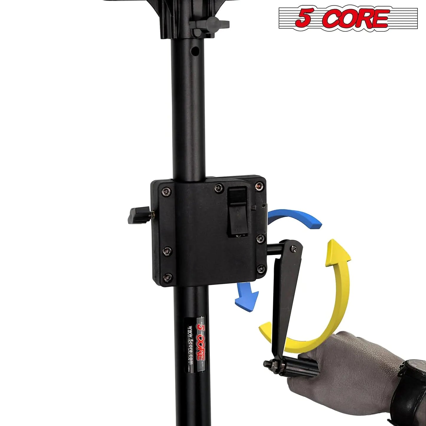 5 Core Speaker Stand Tripod Tall Crank Up Height Adjustable Heavy Duty Floor Stands 35mm PA Pole Mount - WanderMart Co.